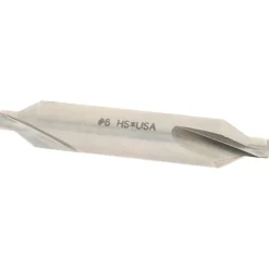 Combination Drill & Countersink: #6, 1/2" Body Dia, High-Speed Steel