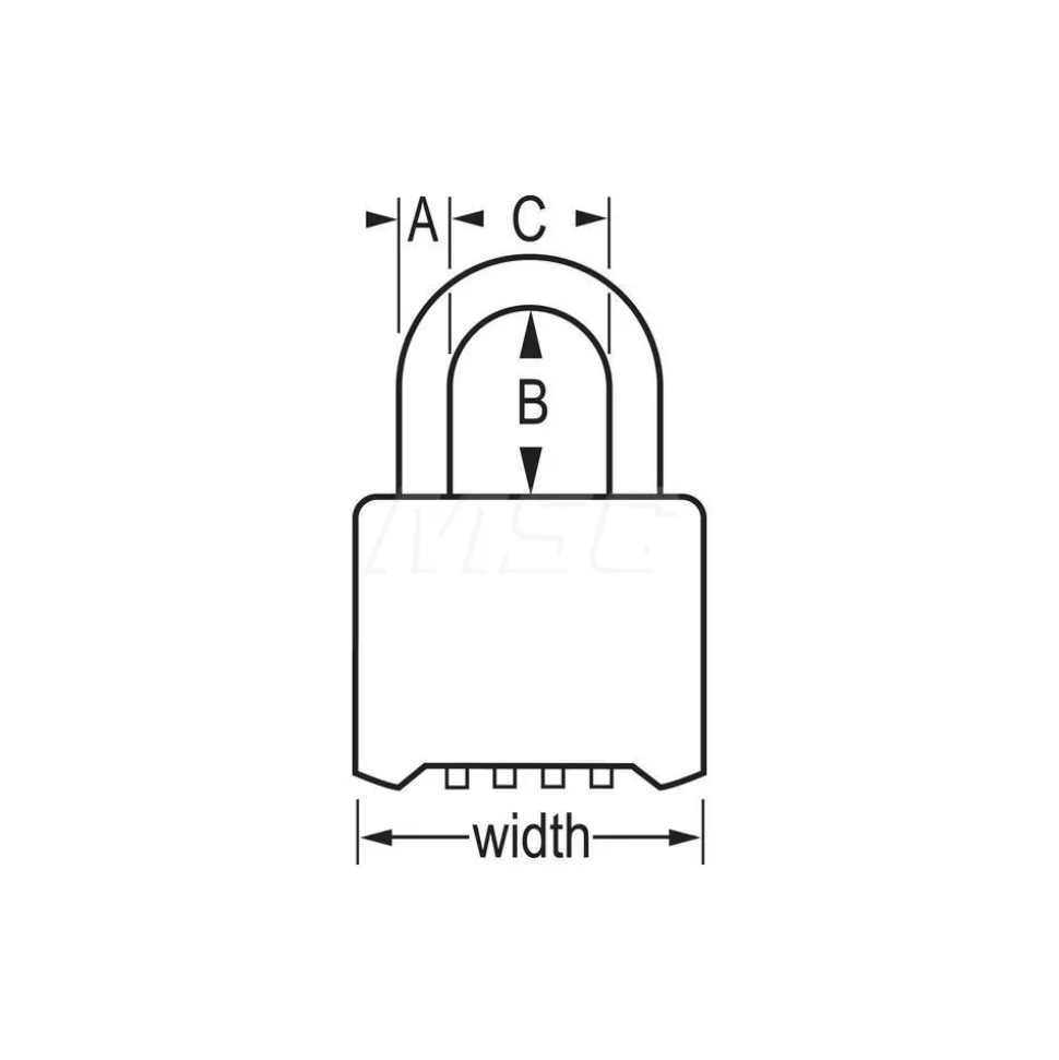 Combination Lock: Brass, 3" High, 2" Wide