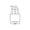 Combination Lock: Zinc, 3" High, 2" Wide, Powder Coated