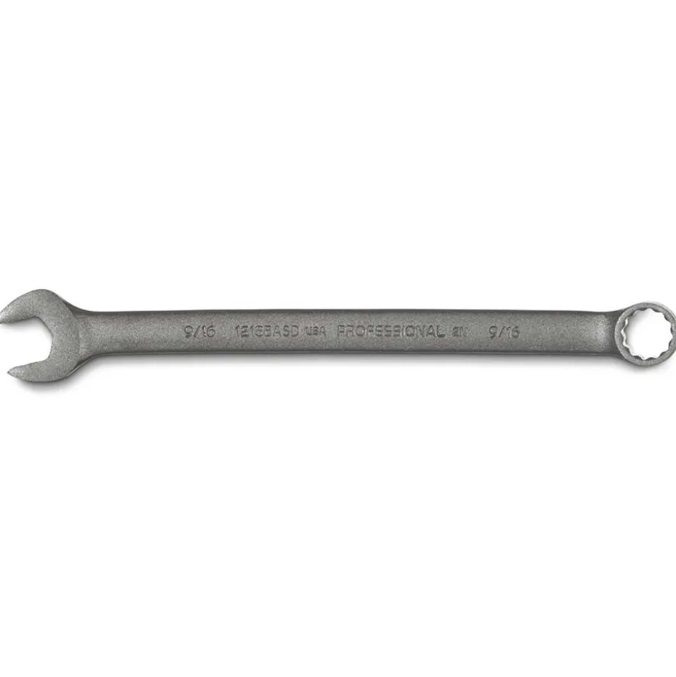 Combination Wrench: 9/16" Head Size, 15 deg Offset