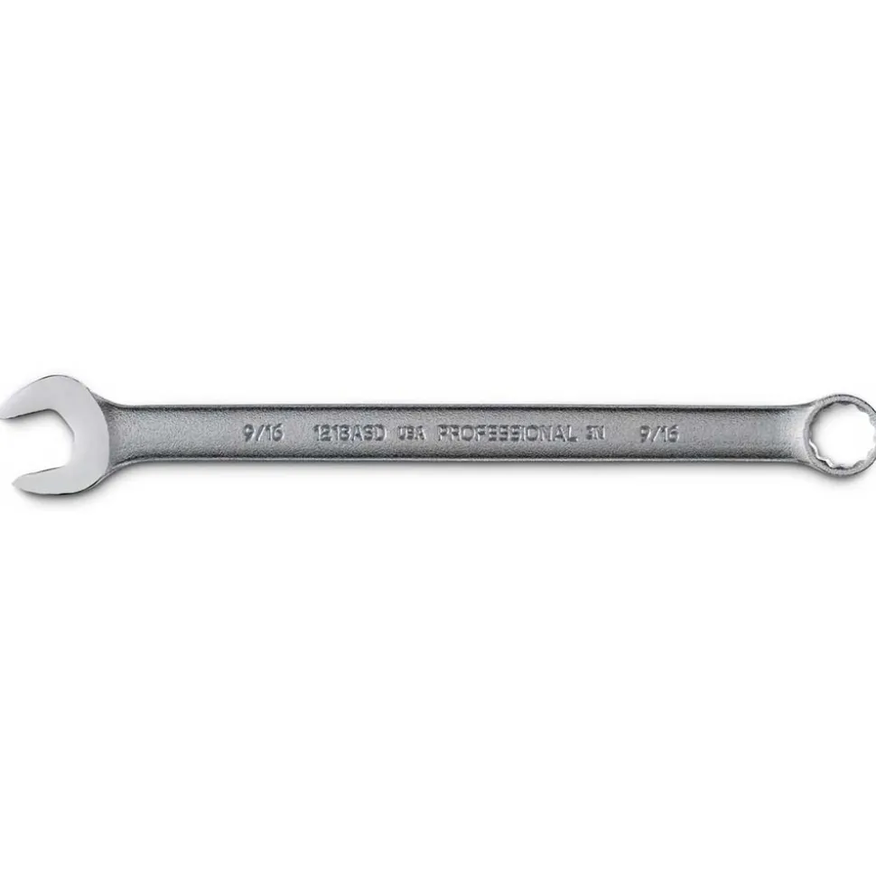 Combination Wrench: 9/16" Head Size, 15 deg Offset