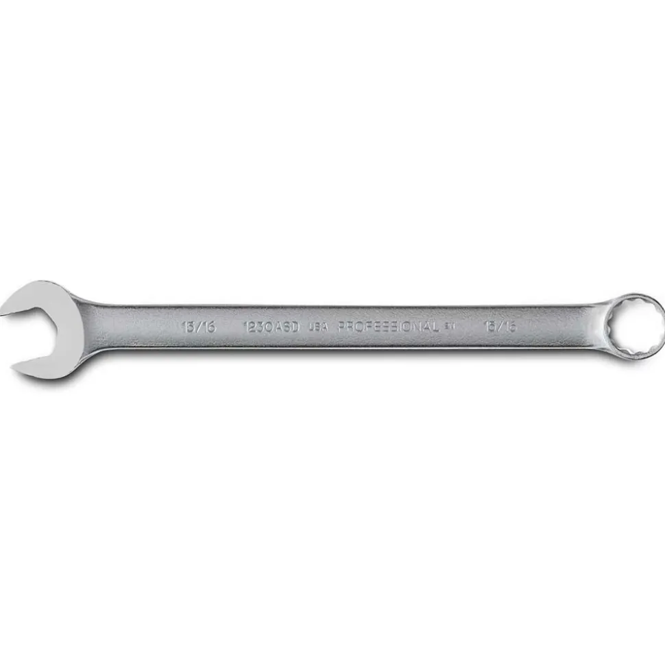 Combination Wrench: 15/16" Head Size, 15 deg Offset
