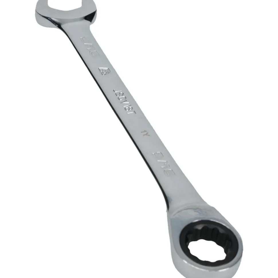 Combination Wrench: 9/16" Head Size, 15 deg Offset