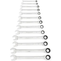 Combination Wrench Set: 13 Pc, 1/4 to 1