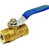 Compact Manual Ball Valve: 1/8" Pipe, Full Port, Brass