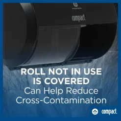 Compact 2-Roll Side-By-Side Coreless High-Capacity Toilet Paper Dispenser, Black