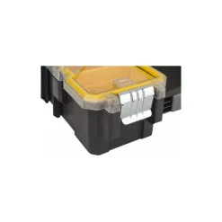 10 Compartment Clear, Black, Yellow Small Parts Deep Storage Box