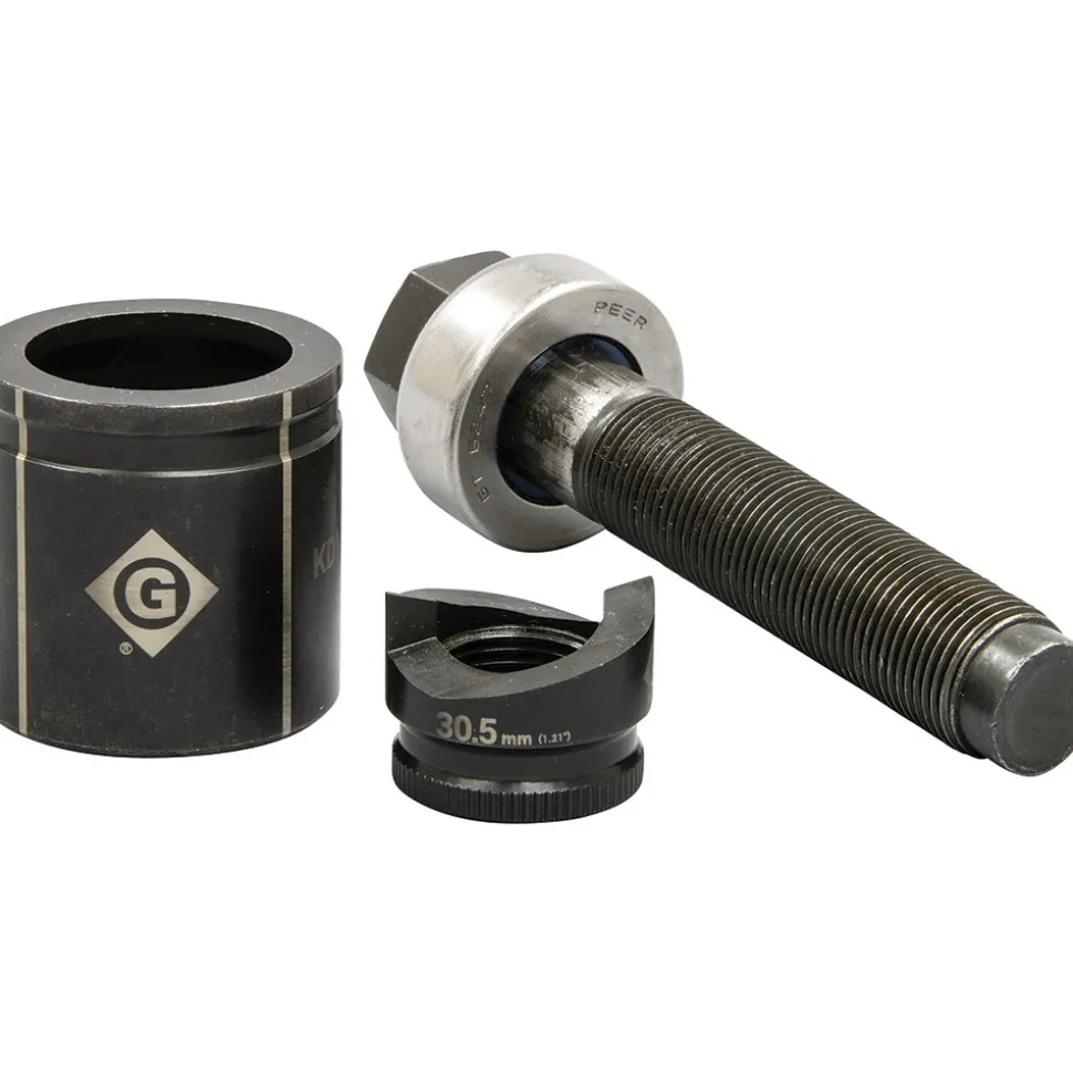 Complete Punch Units: Punch Shape: Round; Punch Type: Knockout; Operating Method: Manual; Punch Hole Diameter/Width: 30.5 mm, 1.219 in; Punch Hole Diameter (mm): 30-1/2; Punch Hole Width (Decimal Inch): 30.5 mm, 1.219 in