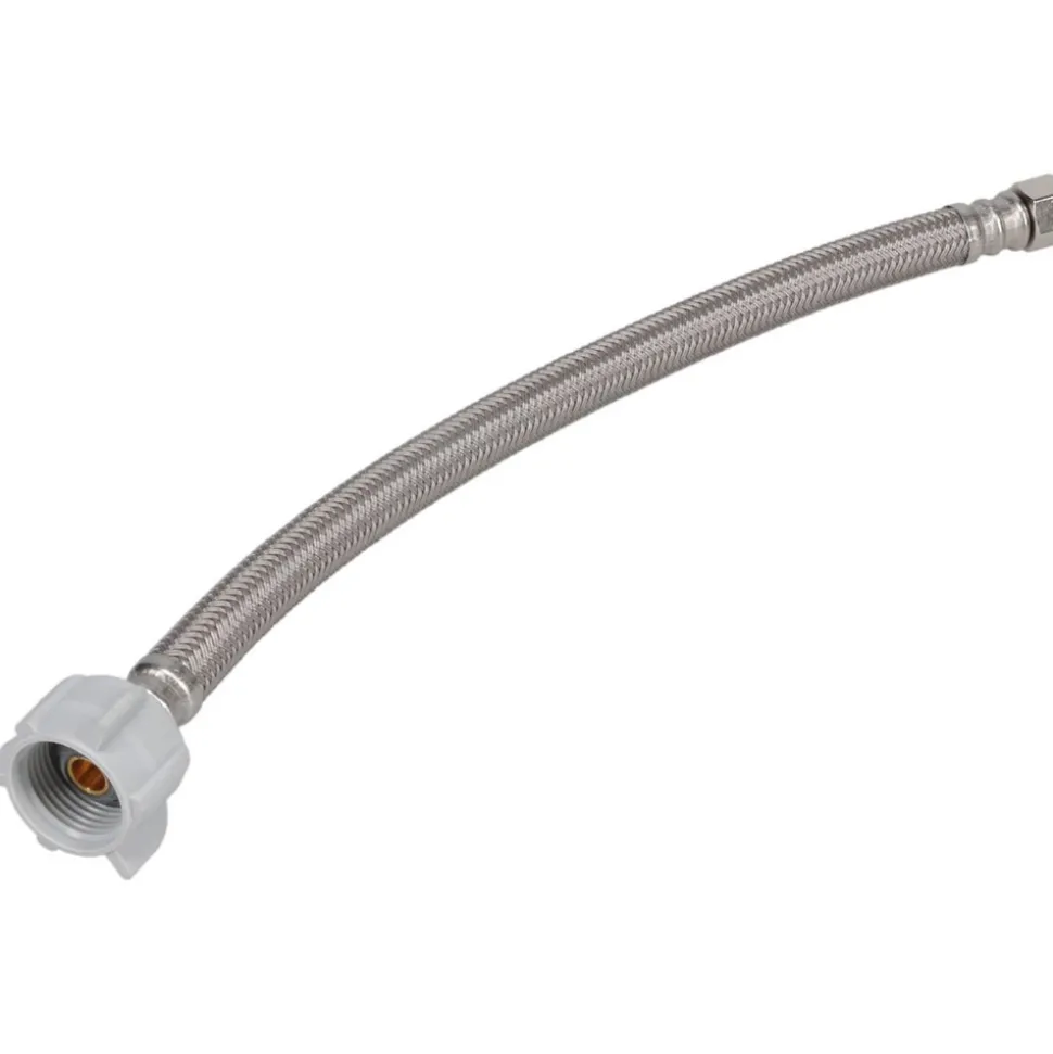 3/8" Compression Inlet, 7/8" Ballcock Outlet, Brass Flexible Connector