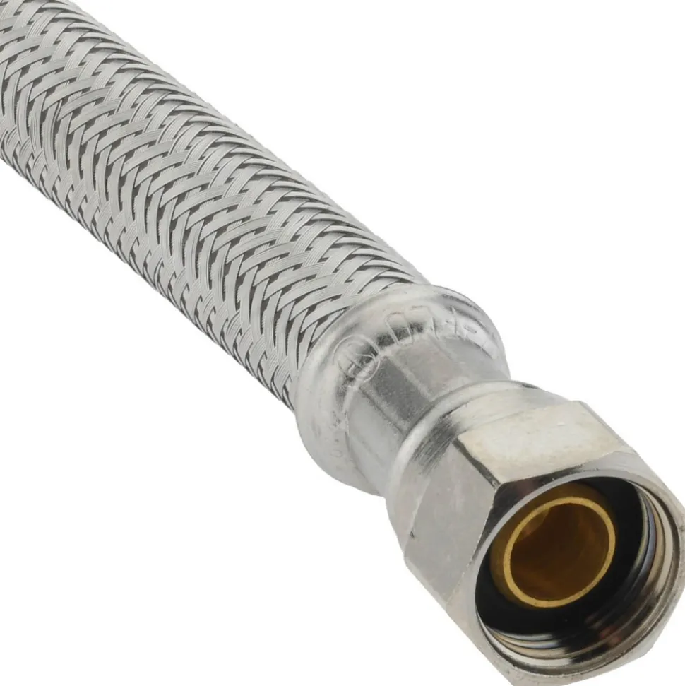3/8" Compression Inlet, 7/8" Ballcock Outlet, Stainless Steel Closet Supply Line