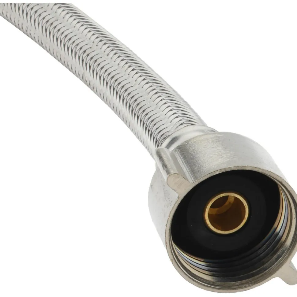 3/8" Compression Inlet, 7/8" Ballcock Outlet, Stainless Steel Closet Supply Line