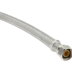3/8" Compression Inlet, 1/2" FIP Outlet, Stainless Steel Lavatory/Sink Supply Line