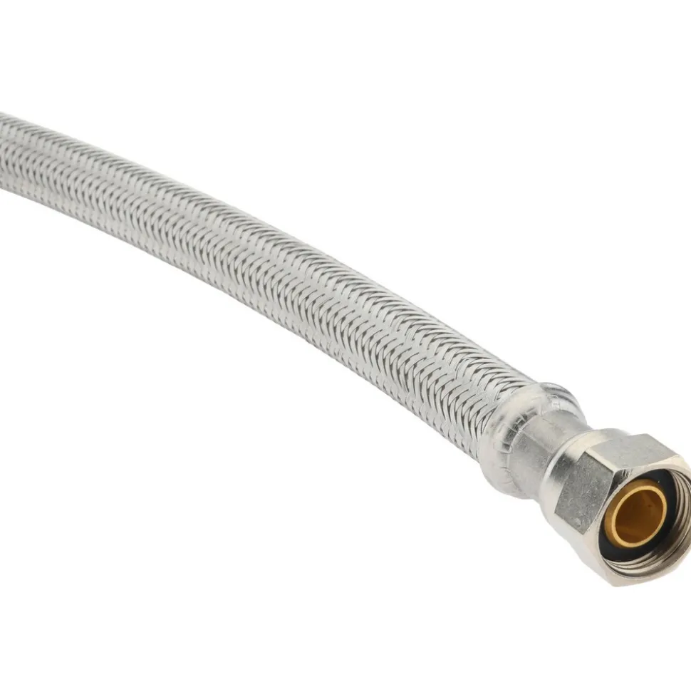 3/8" Compression Inlet, 1/2" FIP Outlet, Stainless Steel Lavatory/Sink Supply Line