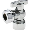 Compression 5/8 Inlet, 125 Max psi, Chrome Finish, Brass Water Supply Stop Valve