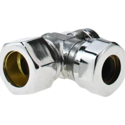 Compression 5/8 Inlet, 125 Max psi, Chrome Finish, Brass Water Supply Stop Valve