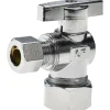 Compression 5/8 Inlet, 125 Max psi, Chrome Finish, Brass Water Supply Stop Valve