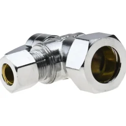 Compression 5/8 Inlet, 125 Max psi, Chrome Finish, Brass Water Supply Stop Valve