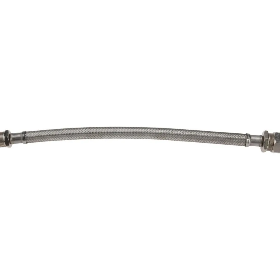 3/4" Compression Inlet, 3/4" MIP Outlet, Stainless Steel Water Heater Supply Line