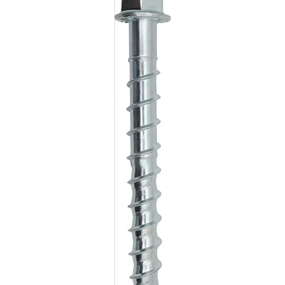 Concrete Screw Anchor: 3/8" Dia, 3" OAL, 1-1/2" Min Embedment