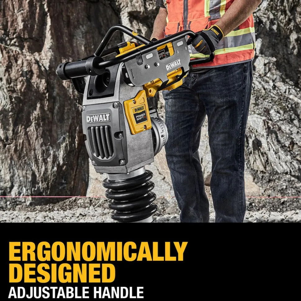 Concrete Tools: Includes: (1) DCPS660 60Kg Class Rammer, (2) DCBPS0554 554Wh Batteries, (1) DCBPSC0550 550W Charger; Material: Heavy-Duty Rubber, Steel (Frame); Tool Type: Rammer Kit