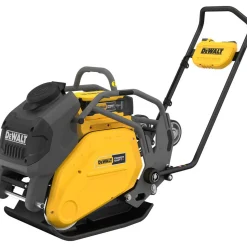 Concrete Tools: Includes: (1) DCPS7154 Forward Plate Compactor, (2) DCBPS0554 554Wh Batteries, (1) DCBPSC0550 550W Charger; Material: Heavy-Duty Rubber, Steel (Frame); Tool Type: Plate Compactor Wheel Kit