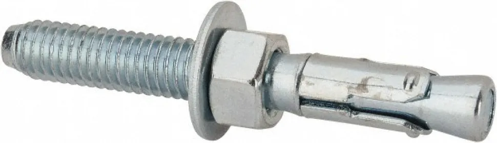 Concrete Wedge Expansion Anchor: 3/8" Dia, 3" OAL