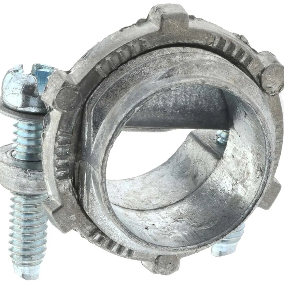 Conduit Connector: Die Cast Zinc, 3/8" Trade Size
