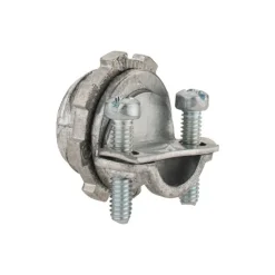 Conduit Connector: Die Cast Zinc, 3/8" Trade Size