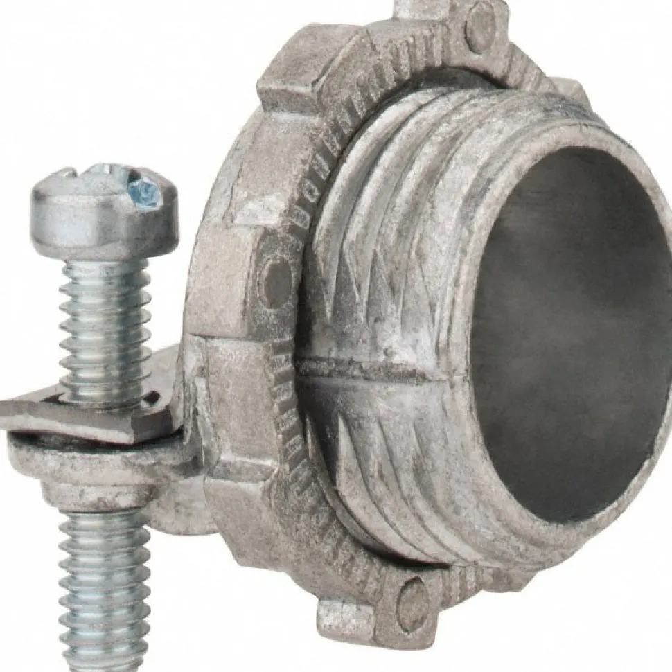 Conduit Connector: Die Cast Zinc, 3/8" Trade Size