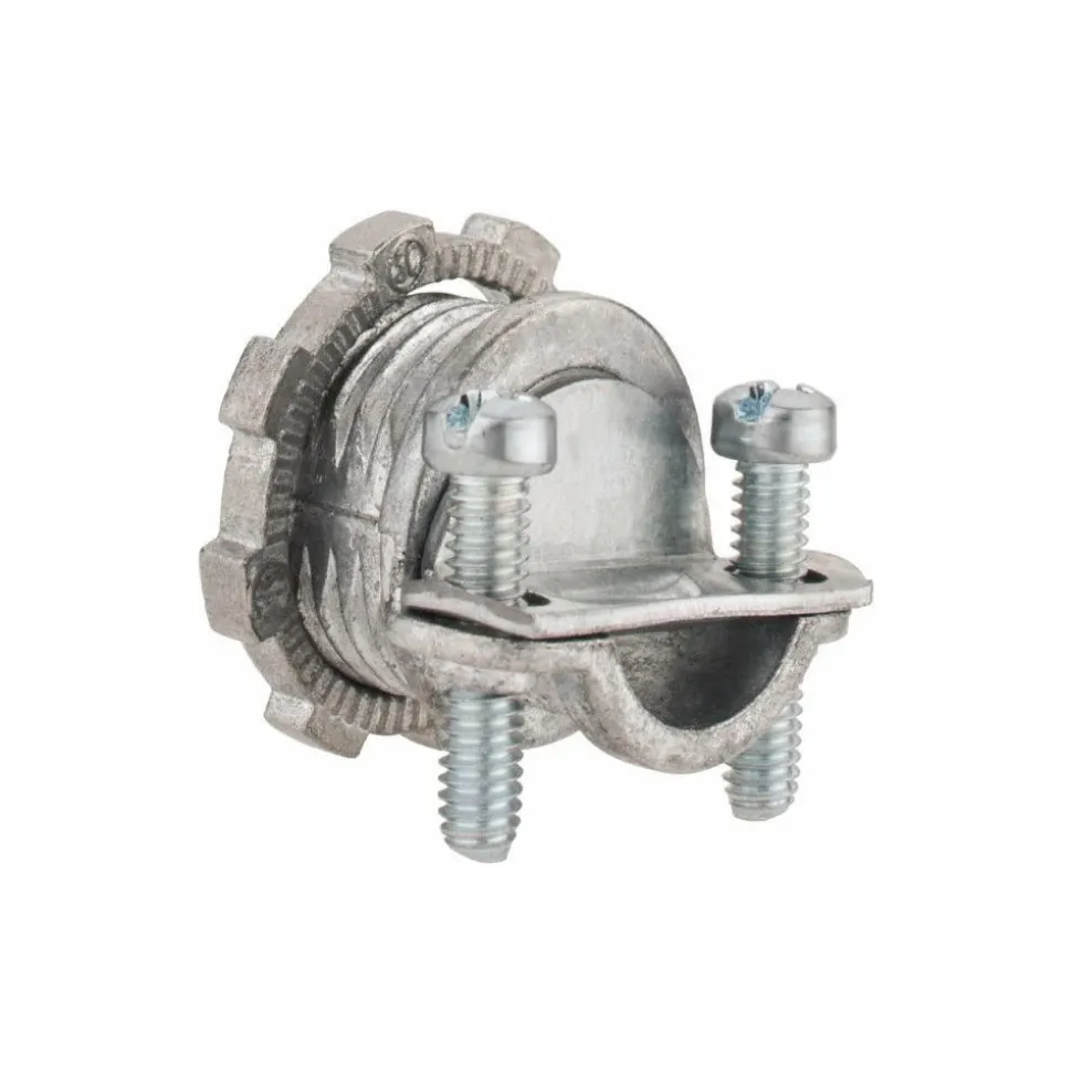Conduit Connector: Die Cast Zinc, 3/8" Trade Size