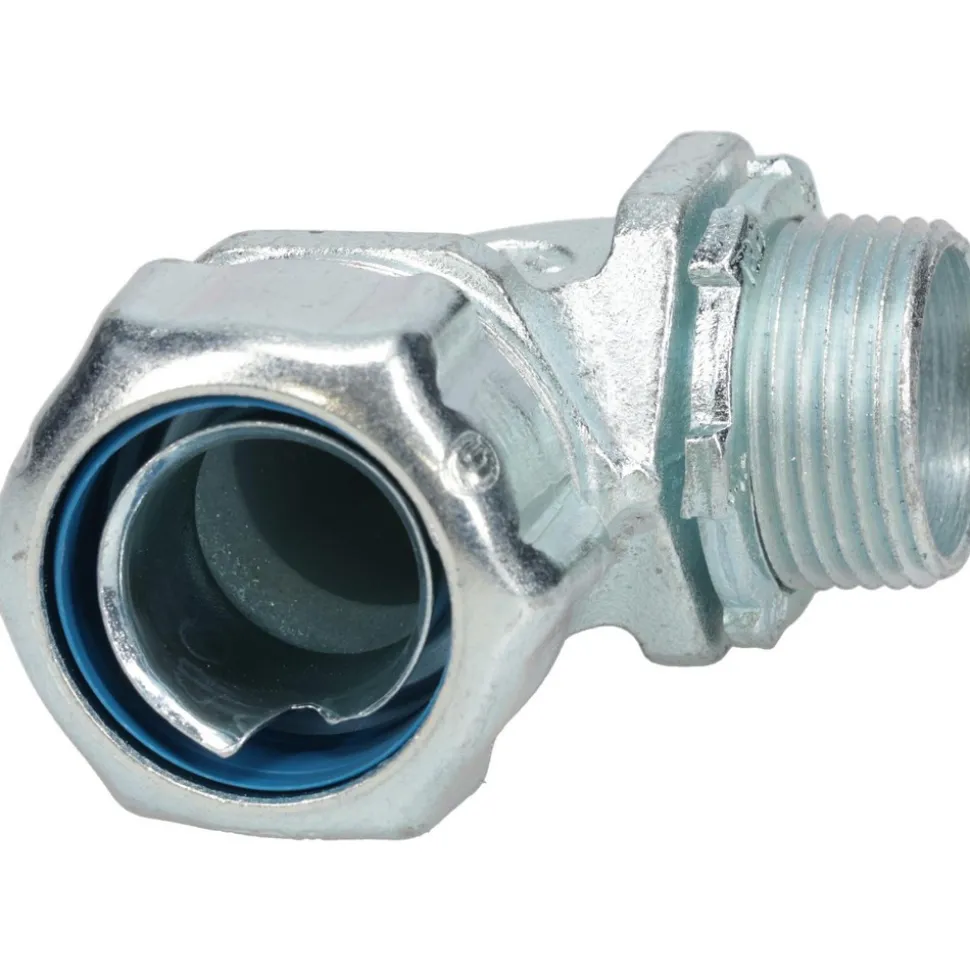Conduit Connector: For Liquid-Tight, Malleable Iron, 3/4" Trade Size