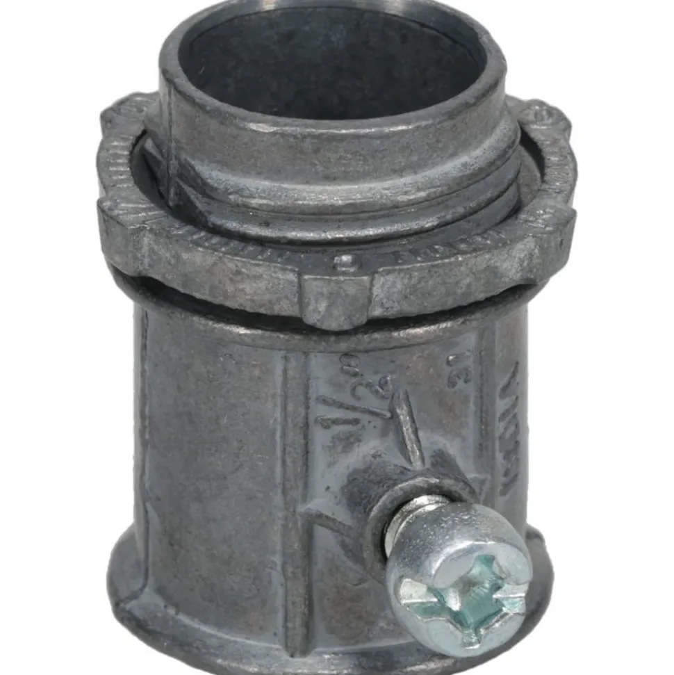 Conduit Connector: For EMT, Die Cast Zinc, 1/2" Trade Size