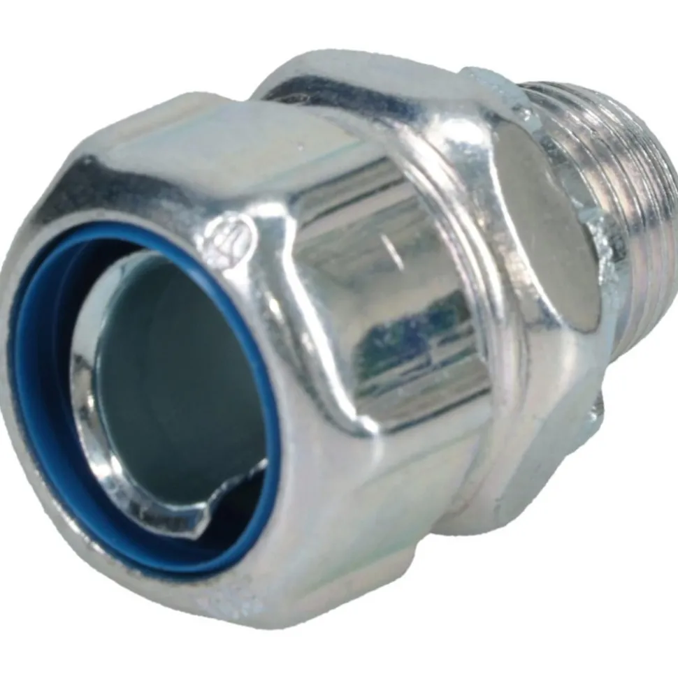 Conduit Connector: For Liquid-Tight, Steel, 1/2" Trade Size