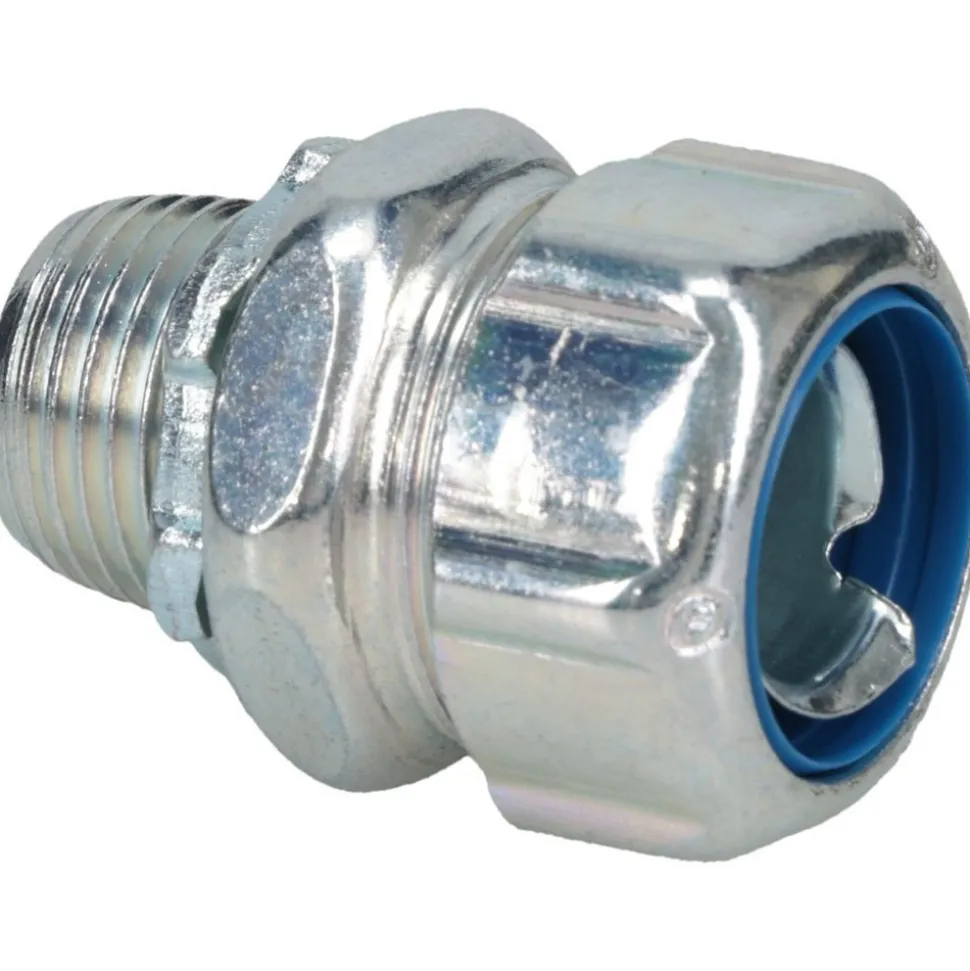 Conduit Connector: For Liquid-Tight, Steel, 1/2" Trade Size