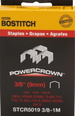 Construction Staple: 7/16" Wide, 3/8" Long, 18 Gauge
