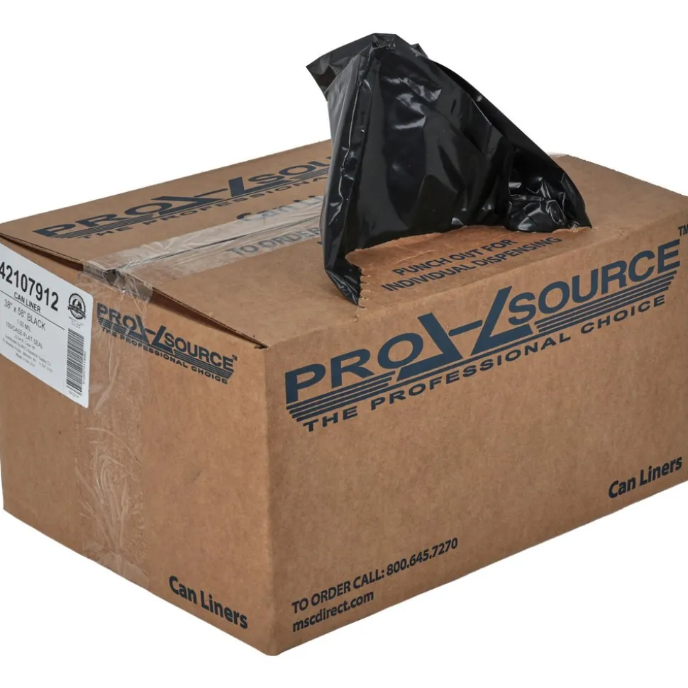 Contractor Trash Bags: 60.000 gal, 1.5 mil, Pack of 100