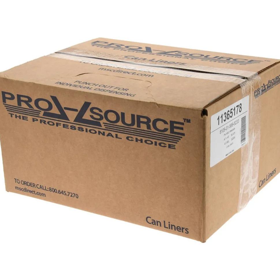 Contractor Trash Bags: 45.000 gal, 4 mil, Pack of 50