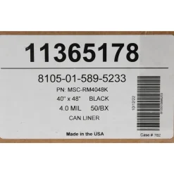 Contractor Trash Bags: 45.000 gal, 4 mil, Pack of 50