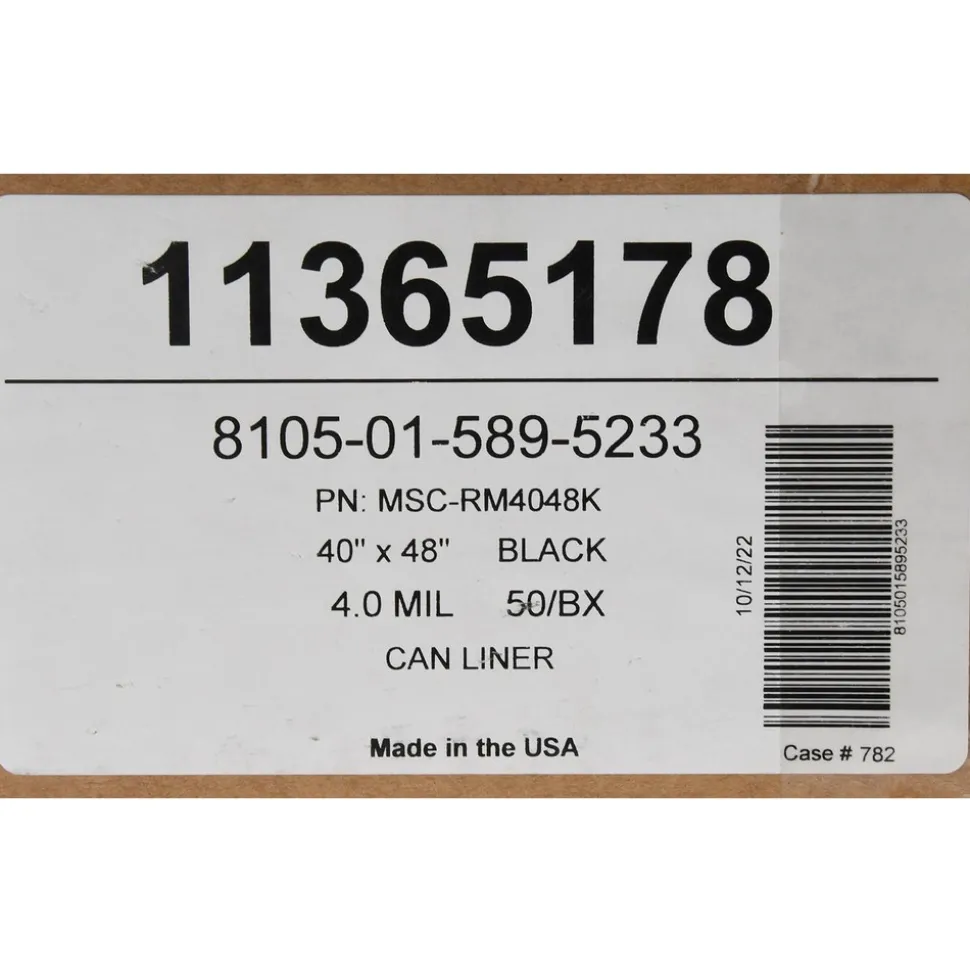 Contractor Trash Bags: 45.000 gal, 4 mil, Pack of 50