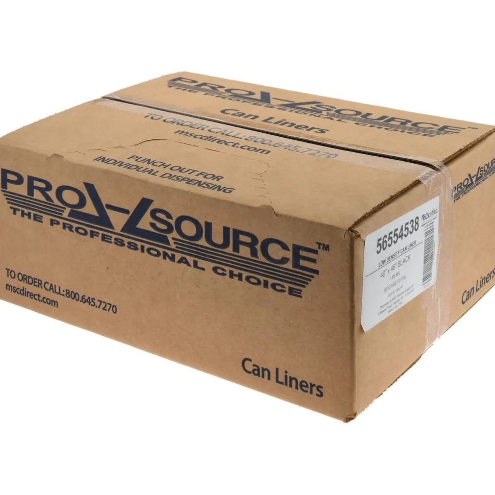 Contractor Trash Bags: 45.000 gal, 1.65 mil, Pack of 100