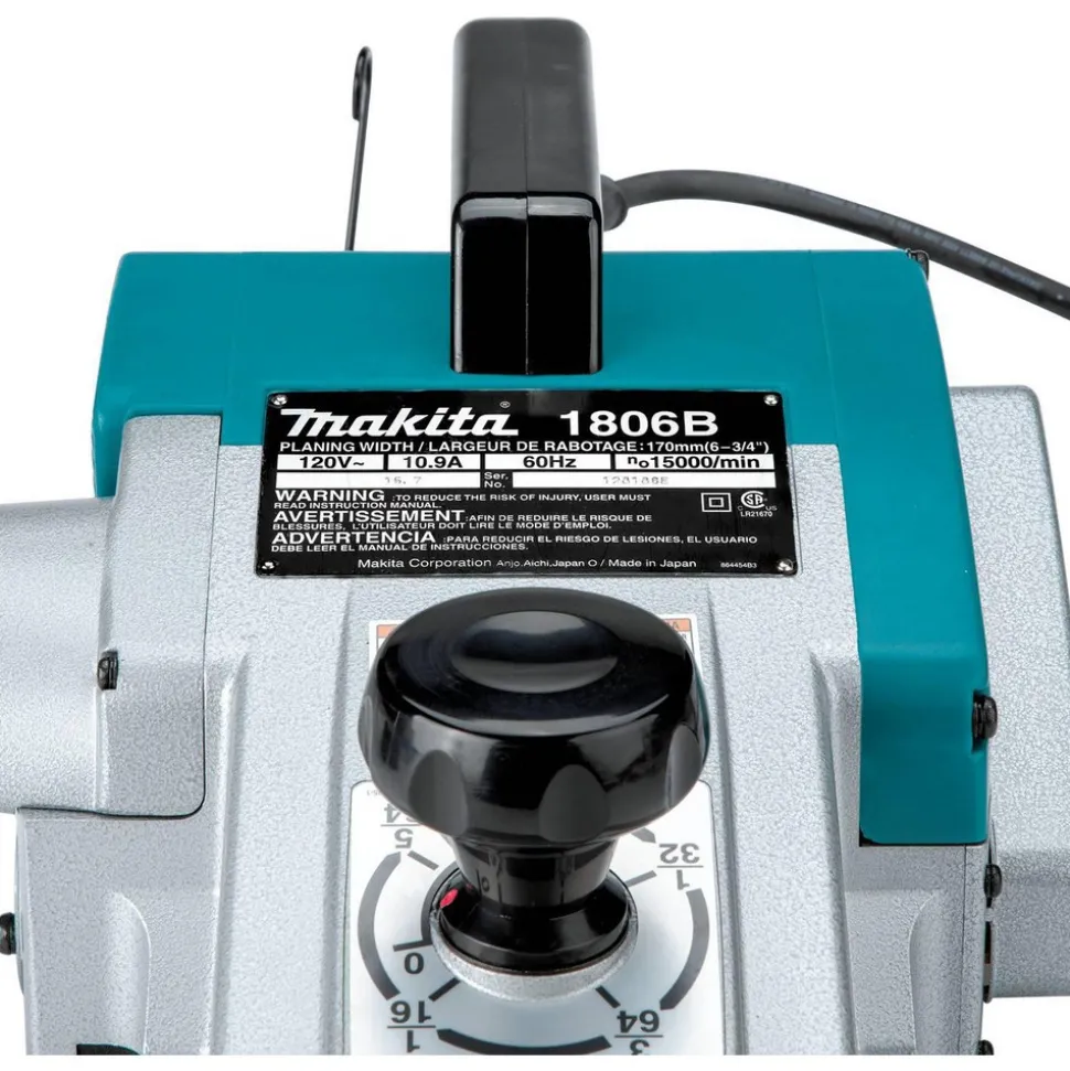 Corded Handheld Planers: Depth Of Cut: 0.0624; No-Load RPM: 15000; Maximum Width (Inch): 6-3/4; Maximum Width (Inch): 6.7500