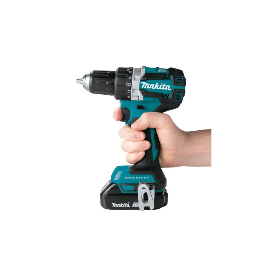 Cordless Drill: 18V, 1/2" Chuck, 0 to 2,000 RPM