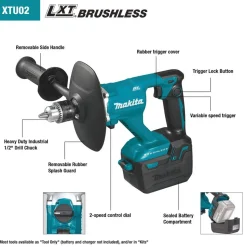 Cordless Power Mixers: Battery Voltage: 18; Brushless Motor: Yes; Variable Speed: Yes
