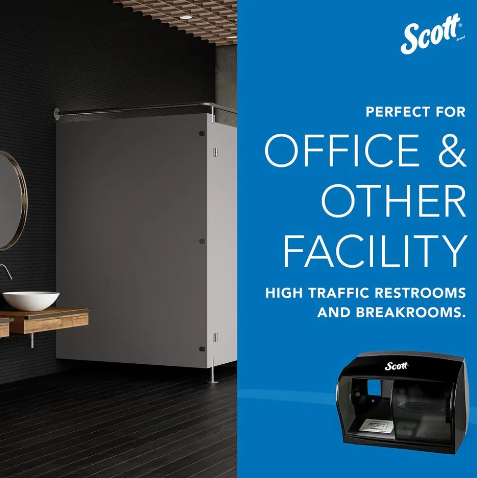 Coreless Standard Roll Toilet Paper Dispenser, 2 Roll Capacity, Black, 11.0" x 7.63" x 6.0"