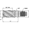 Corner Radius & Corner Chamfer End Mill Heads; Mill Dia (Inch): 1/2; Mill Dia (Decimal Inch): 0.5000; Length of Cut (Inch): 3/4; Connection Type: Duo-Lock 12; Overall Length (Decimal Inch): 1.7165; Centercutting: Yes; Corner Radius (Decimal Inch): 0.0300; Minimum Helix Angle: 36
