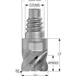 Corner Radius & Corner Chamfer End Mill Heads: Mill Diameter (Inch): 3/8