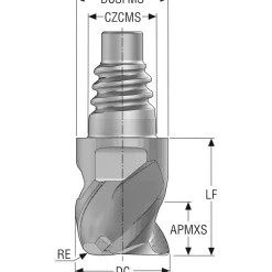 Corner Radius & Corner Chamfer End Mill Heads: Mill Diameter (Inch): 5/8