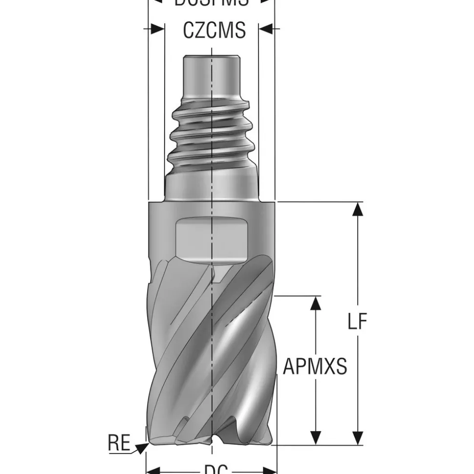 Corner Radius & Corner Chamfer End Mill Heads: Mill Diameter (mm): 12.00