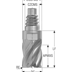 Corner Radius & Corner Chamfer End Mill Heads: Mill Diameter (Inch): 3/4