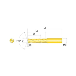 Corner Radius & Corner Chamfer End Mill Heads: Mill Diameter (mm): 8.30; Chamfer Width (mm): 4.15
